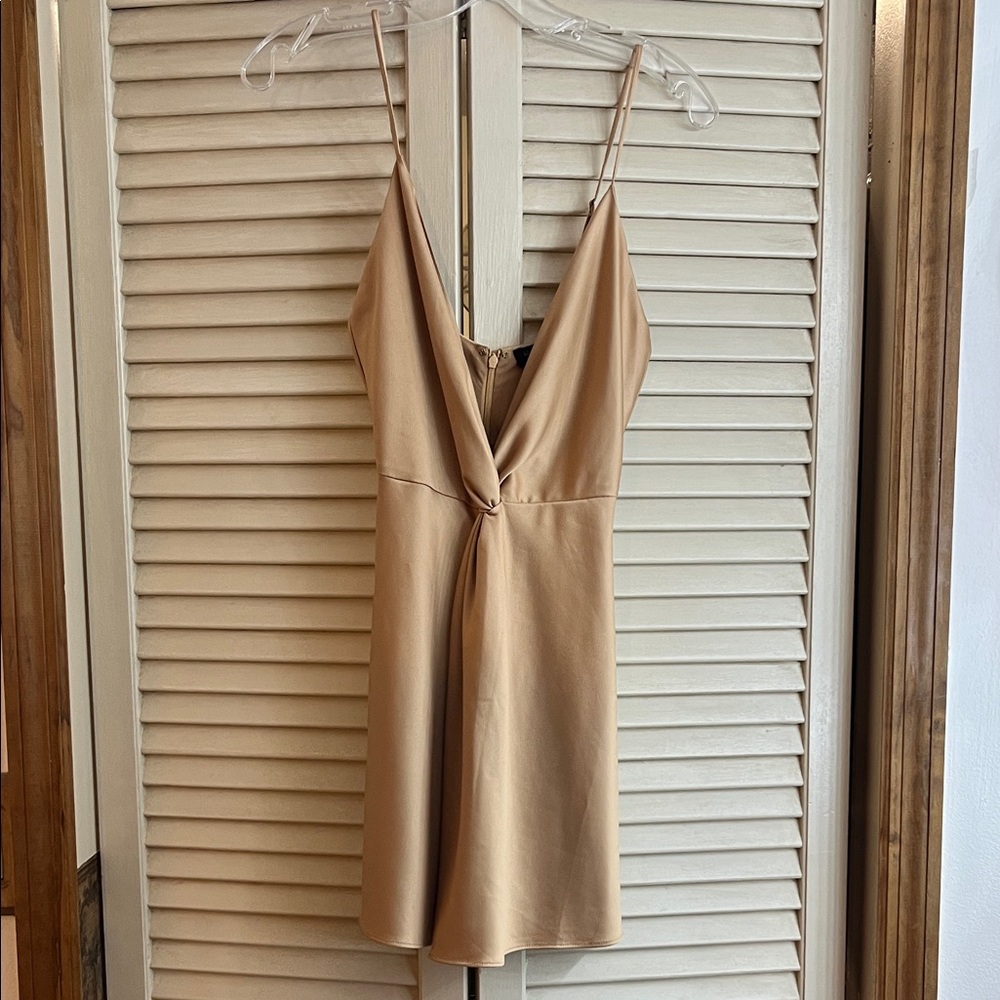 House of Harlow 1960 Tan Spaghetti Strap Mini Dress